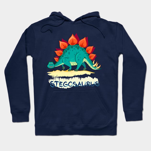 Illustration of stegosaurus Hoodie by Artist Natalja Cernecka